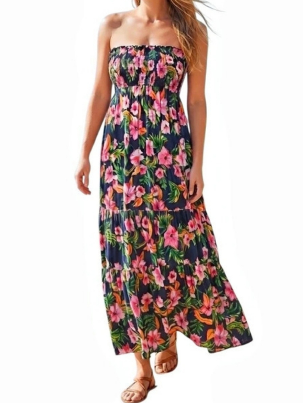 Juicy Couture Floral Strapless Maxi Dress Size Small